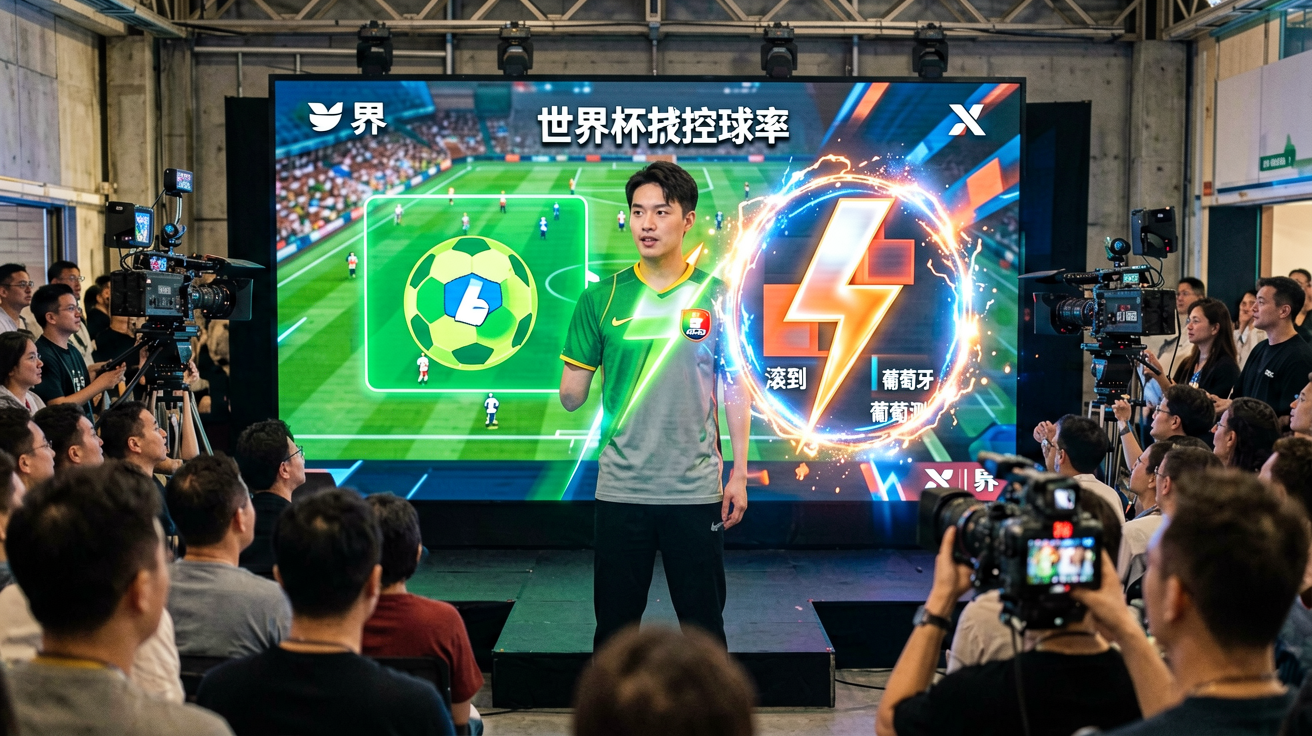 世界杯比赛预测分析网直播画面展示，包含比分弹窗与实时控球率图表
